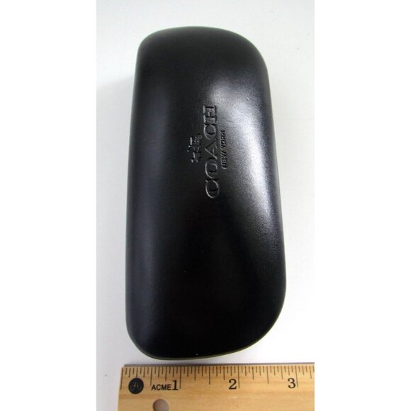 COACH New York Eyeglasses/Sunglasses Clamshell Case - Black & Coach Cloth/Wipe - Picture 12 of 13